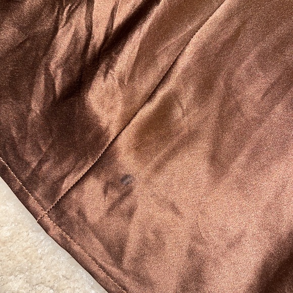 Brown Silk Backless Mini Dress - Picture 4 of 4
